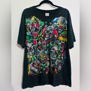 Vintage Alstyle Creepy Clown Graphic T-Shirt Size Large Halloween Y2K
